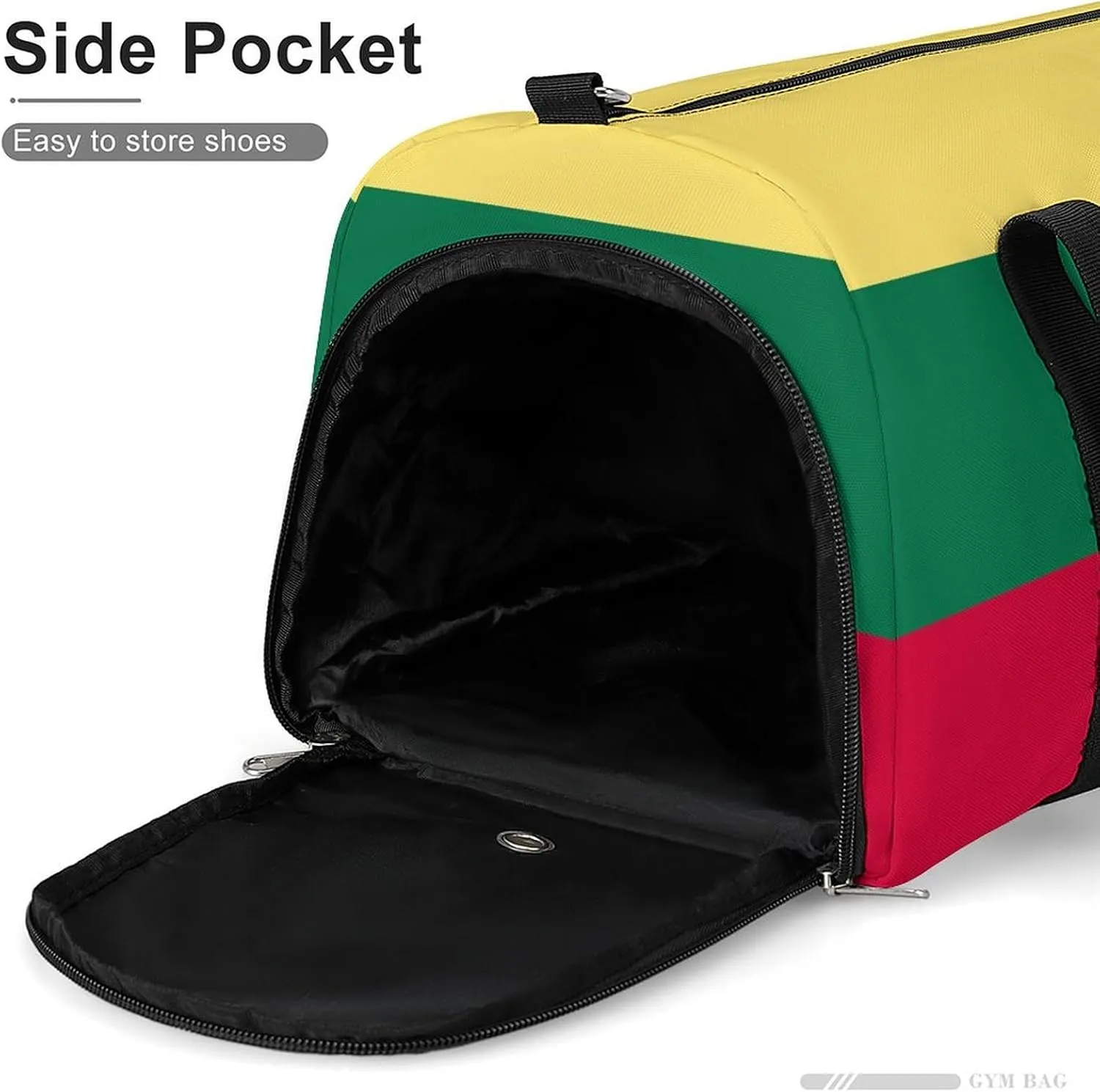 Lightweight Lithuania Flag Duffel Bag for Boys Girls with Shoe Compartment Weekender