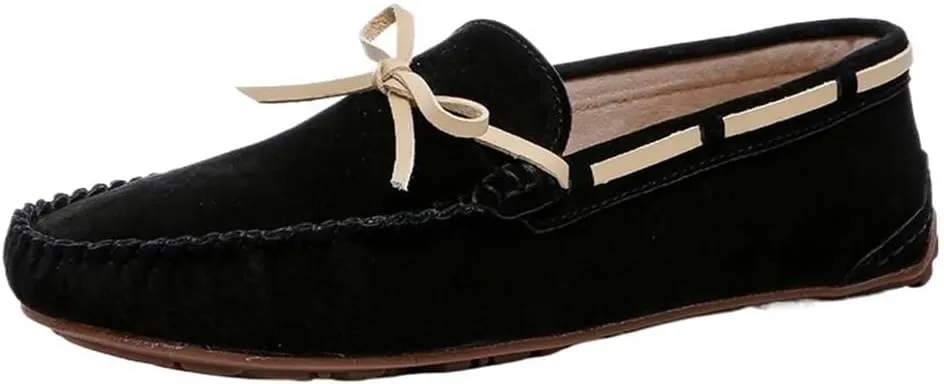 Loafers for Men Solid Color Suede Vamp Boat Shoes Moccasins Shoes Flexible Lightweight Flat Heel Prom Wedding Slip On