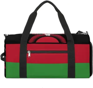 Malawi Flag Duffel Bag for Boys Girls with Waterproof Shoe Compartment Travel