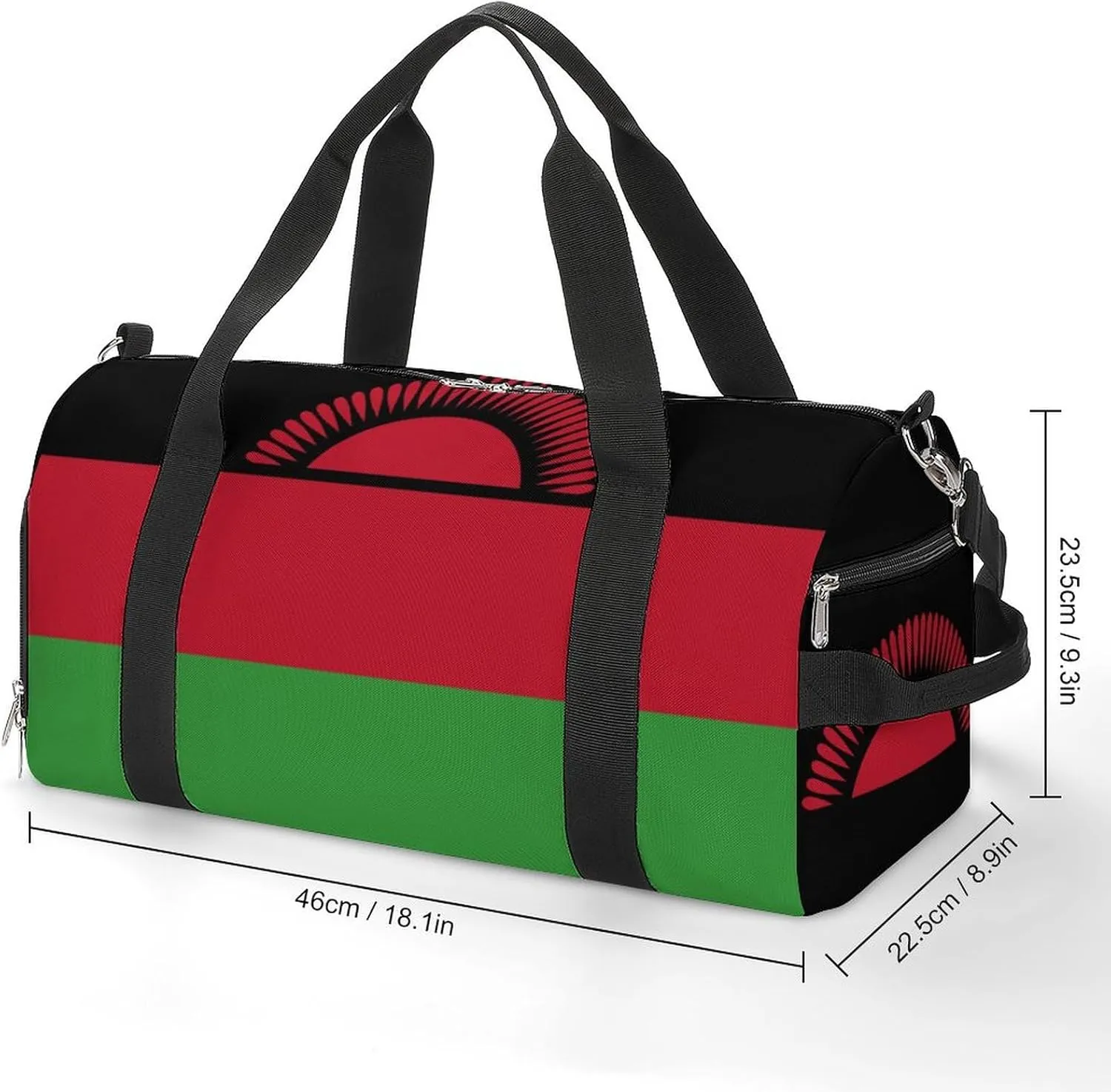 Malawi Flag Duffel Bag for Boys Girls with Waterproof Shoe Compartment Travel