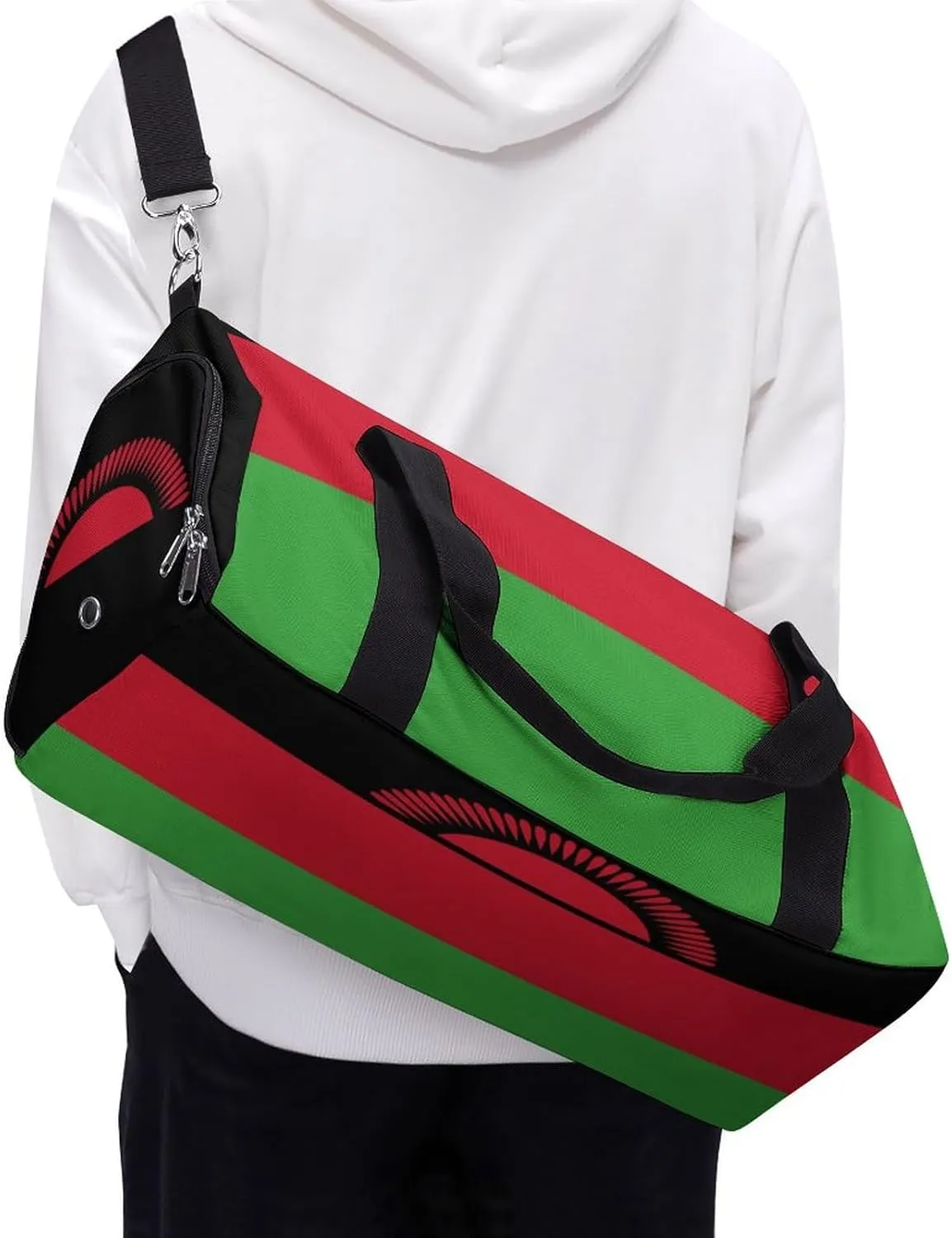 Malawi Flag Duffel Bag for Boys Girls with Waterproof Shoe Compartment Travel