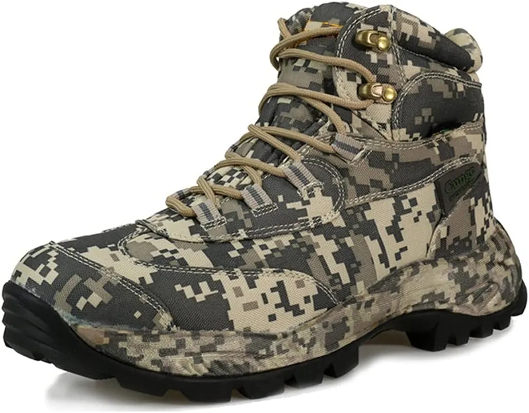 Men's Camping Climbing Boots, Outdoor Tactical Sport Shoes, Non-Slip Waterproof Mountain Hunting Boots