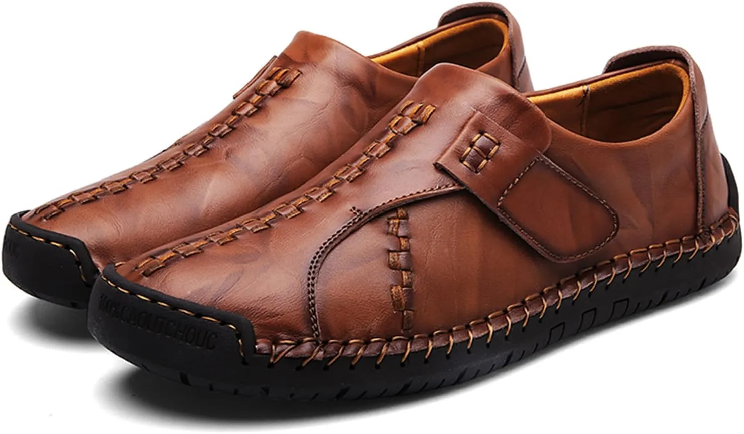 Men's Causal Loafers Slip on Leather Handmade Driving Oxford Flats Comfortable Walking Shoes