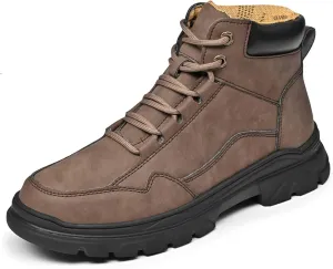 Men's Genuine Leather lace-up Waterproof Hiking Boots Fashion high-top Comfy Oxford Ankle Boots Outdoor Non Slip Casual Slip-on Chukka Work Boots