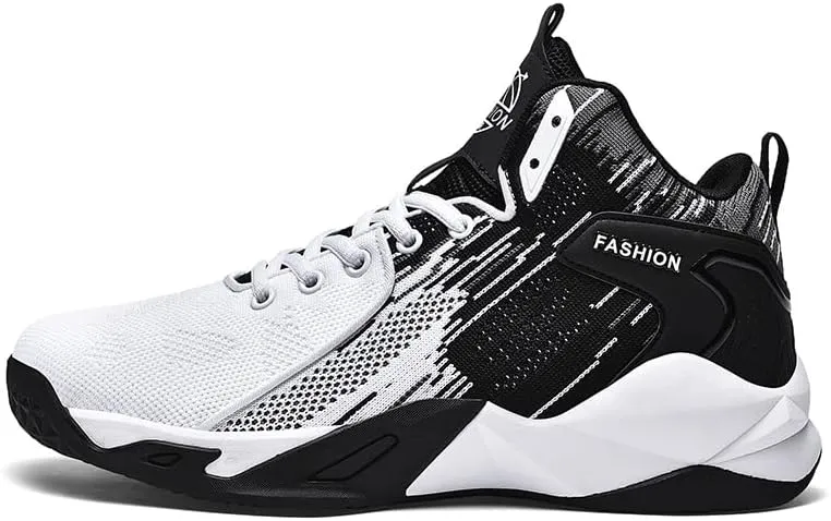 Mens High Top Basketball Shoes Fashion Running Sport Shoes Breathable Non-Slip Outdoor Casual Walk Athletic Basketball Sneakers