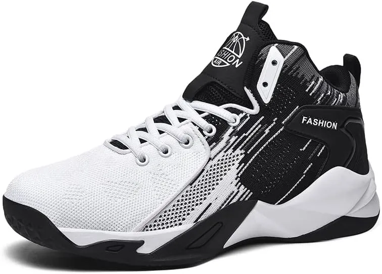 Mens High Top Basketball Shoes Fashion Running Sport Shoes Breathable Non-Slip Outdoor Casual Walk Athletic Basketball Sneakers