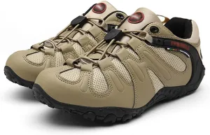 Men's Hiking Shoes, Lightweight, Comfortable, Breathable, Low-Top, Non-Slip, Rock Climbing, Mountaineering (Color : Sand, Size : 8)