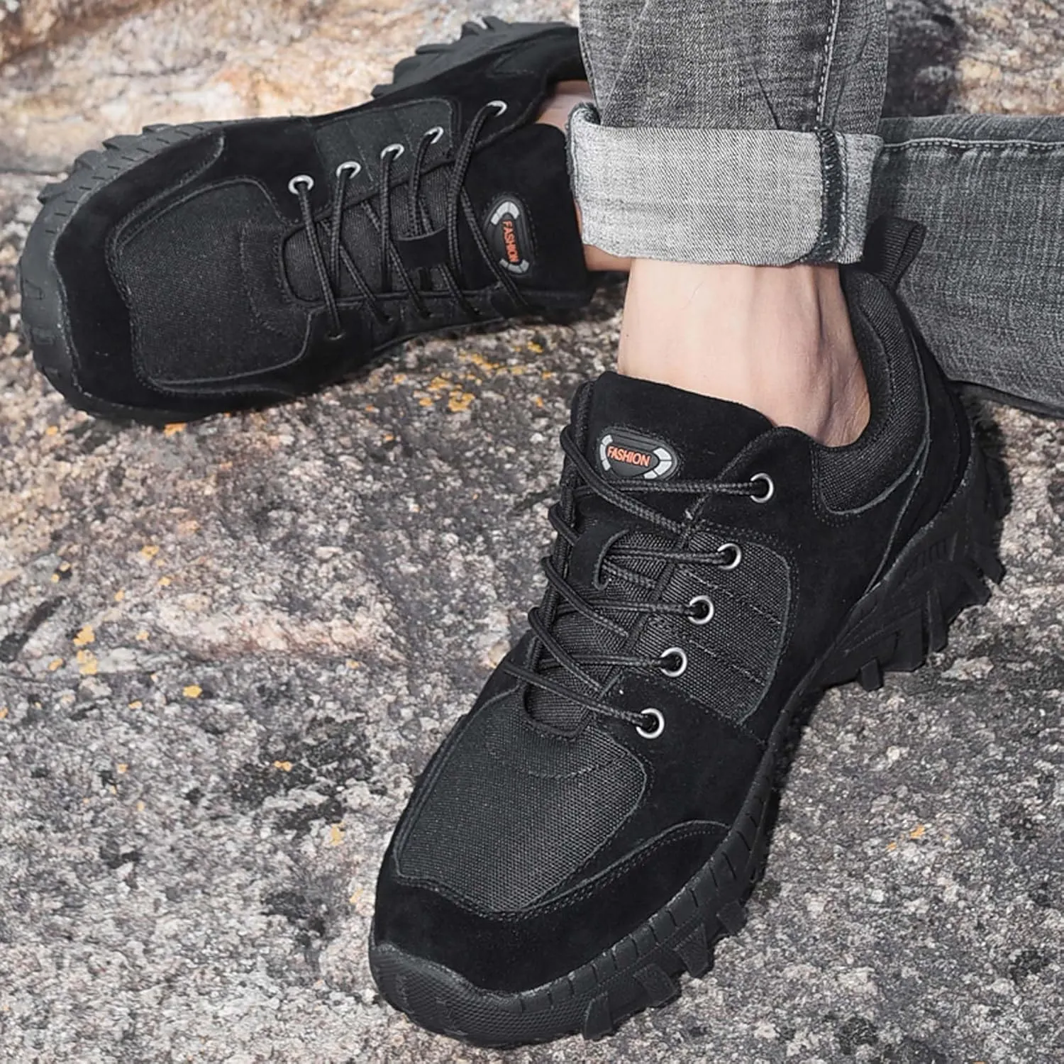 Men's Hiking Shoes Outdoor Non-Slip Climbing Shoes Casual Walking Shoes Non-Slip Comfortable Work Shoes