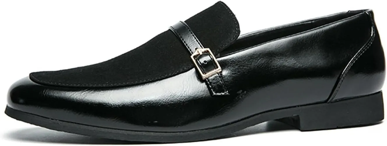 Men's Loafers Breathable PU Leather Slip-Ons ?C Flexible Flat Heel, Slip-Resistant, Comfortable Casual Shoes for Weddings and Outdoor Use