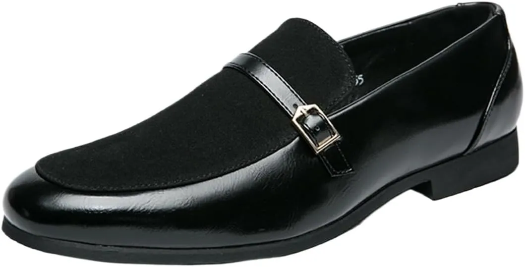 Men's Loafers Breathable PU Leather Slip-Ons ?C Flexible Flat Heel, Slip-Resistant, Comfortable Casual Shoes for Weddings and Outdoor Use