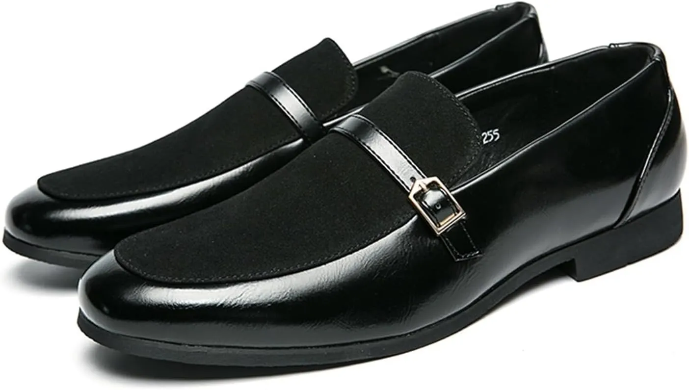 Men's Loafers Breathable PU Leather Slip-Ons ?C Flexible Flat Heel, Slip-Resistant, Comfortable Casual Shoes for Weddings and Outdoor Use