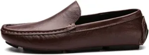 Mens Loafers Shoe Solid Color Round Toe Faux Leather Driving Loafers Lightweight Comfortable Anti-Slip Prom Slip-on