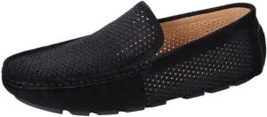 Mens Loafers Shoes Hollow Out Breathable Driving Style Suede Vamp Comfortable Flat Heel Slip Resistant Wedding Slip-on