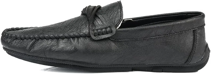 Men's Loafers Shoes Round Toe Penny Moccasins Loafers Simple Vegan Leather Anti-Slip Comfortable Flat Heel Casual Slip On