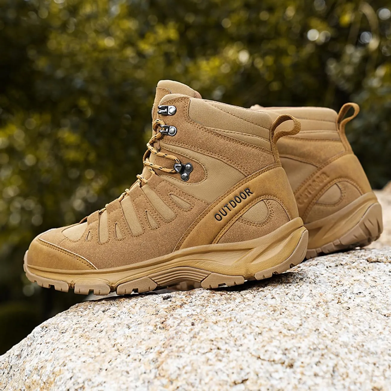 Men's Non-Slip Hiking Boots Lightweight Breathable Tactical Boots Outdoor Trekking Work Boots