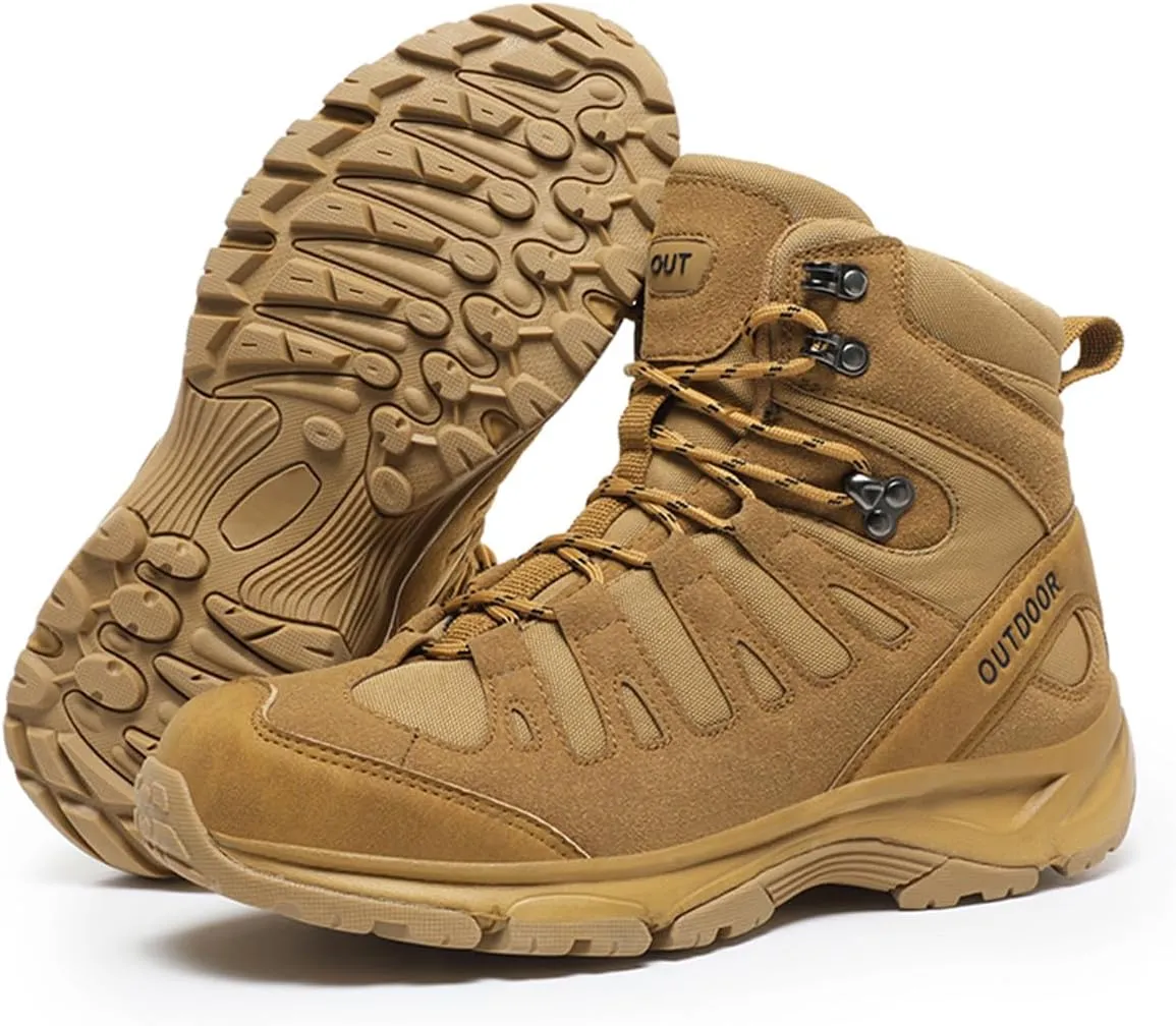 Men's Non-Slip Hiking Boots Lightweight Breathable Tactical Boots Outdoor Trekking Work Boots