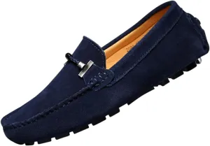Mens Penny Loafers Suede Flat Breathable and Non-Slip Slip On Casual Driving Outdoor Work Business Dress Boat Shoes for Men