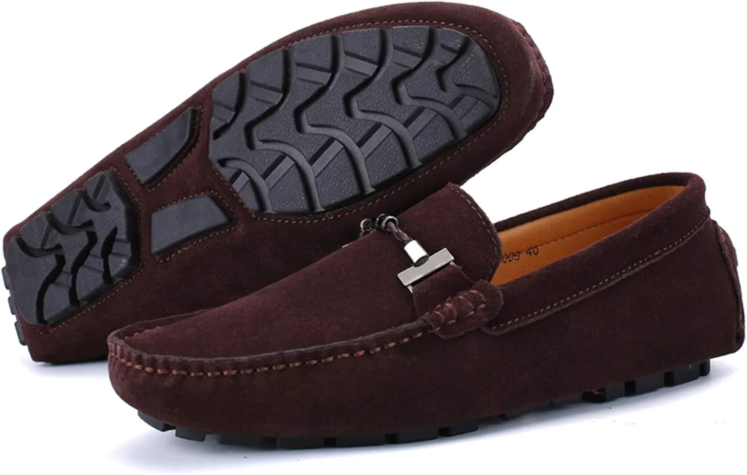 Mens Penny Loafers Suede Flat Breathable and Non-Slip Slip On Casual Driving Outdoor Work Business Dress Boat Shoes for Men