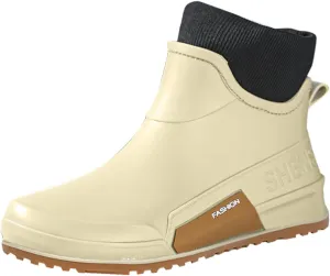 Men's Rain Boots Wide Calf Waterproof Rubber Boots Wide Width Non Slip Work Boots Ankle Short Rain Boots