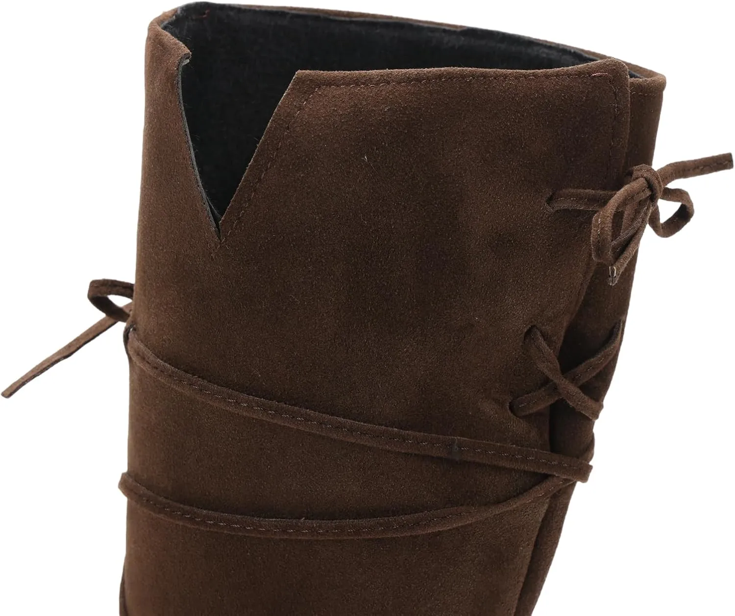 Men's Renaissance Boots Brown Cosplay Halloween Viking Pirate Steampunk Riding Long Boots