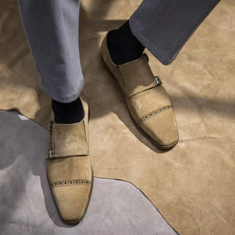 Men??s Suede Leather Loafers, Black Slip-On Moccasins, Fashion Formal Driving Shoes, Comfortable Dress Shoes for Men