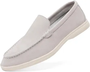 Men's Suede Loafers Slip-On Casual Dress Shoes Lightweight Walking Moccasins with Comfort Sole for Office Work Daily Travel