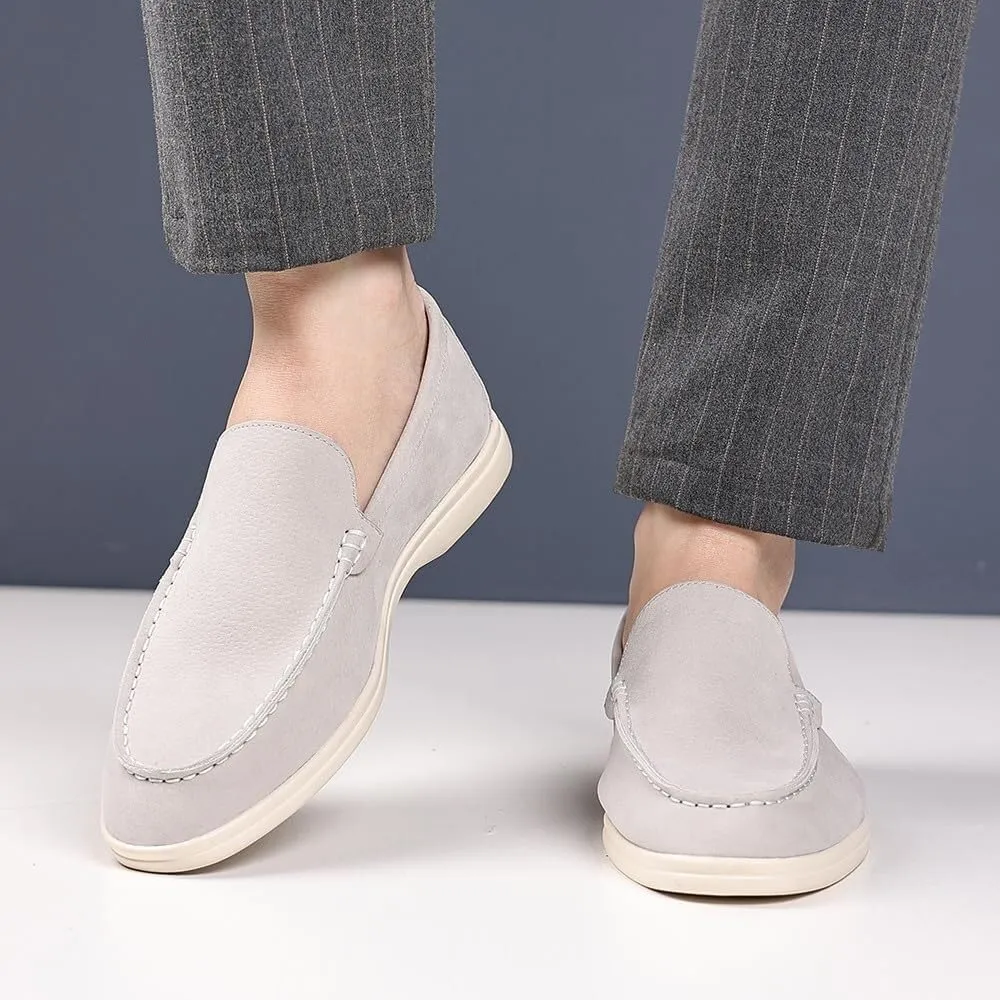 Men's Suede Loafers Slip-On Casual Dress Shoes Lightweight Walking Moccasins with Comfort Sole for Office Work Daily Travel