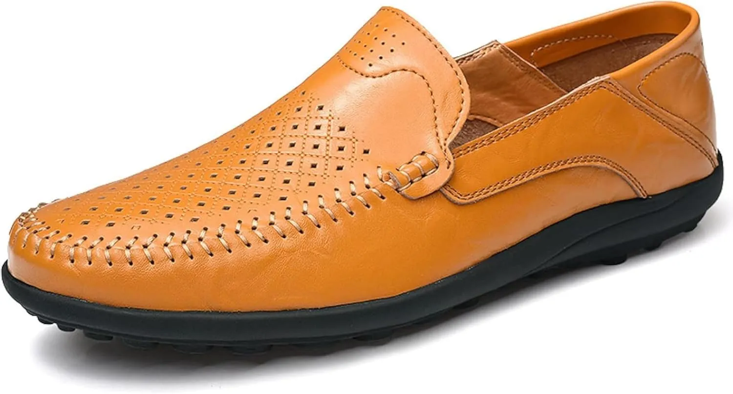 Men's Summer Flat Loafers Driving Shoes Casual Faux Leather Loafers Men's Boat Shoes