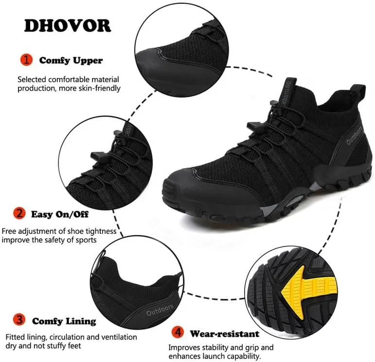 Mens Water Shoes Anti-Slip Hiking Shoes Quick Drying Sports Aqua Barefoot Shoes Breathable Climbing Shoes Outdoor Walking Fishing Shoes