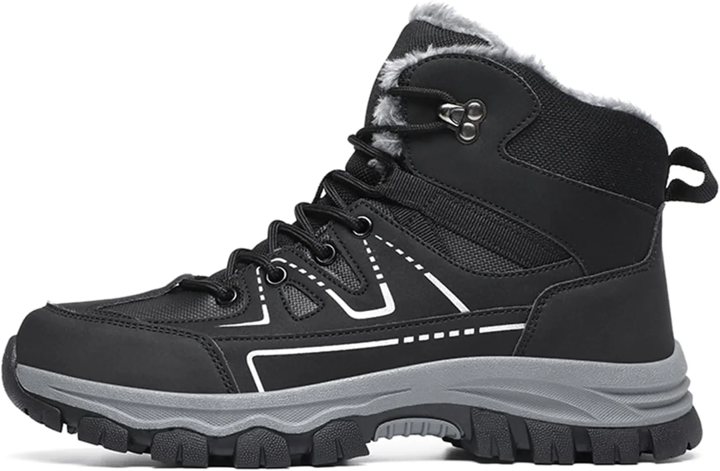 Men's Winter Snow Boots Warm Fur Lining Waterproof Lightweight Insulated Outdoor Lace-Up Wear-Resistant Ankle Anti-slip Cold Weather Hiking Classic Booties