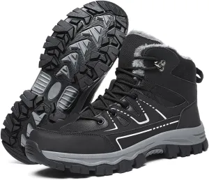 Men's Winter Snow Boots Warm Fur Lining Waterproof Lightweight Insulated Outdoor Lace-Up Wear-Resistant Ankle Anti-slip Cold Weather Hiking Classic Booties