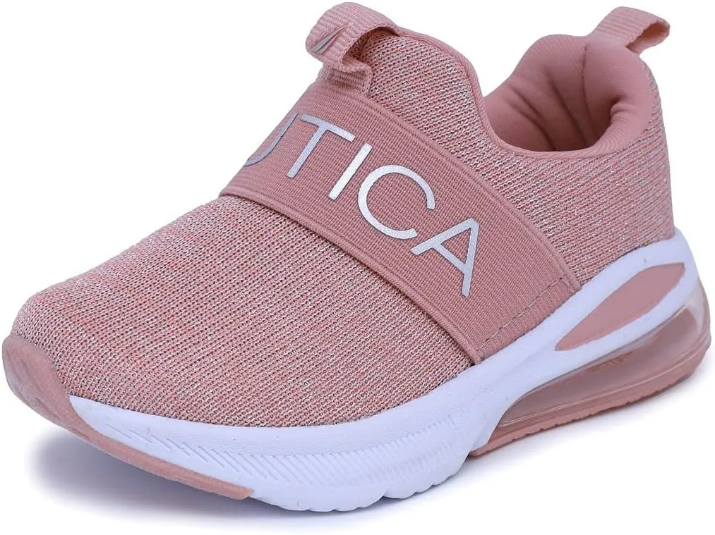 NAUTICA Kids Boys Girls Air Bubble Sneaker Athletic Running Shoe with Strap/Bungee (Toddler/Little Kids)