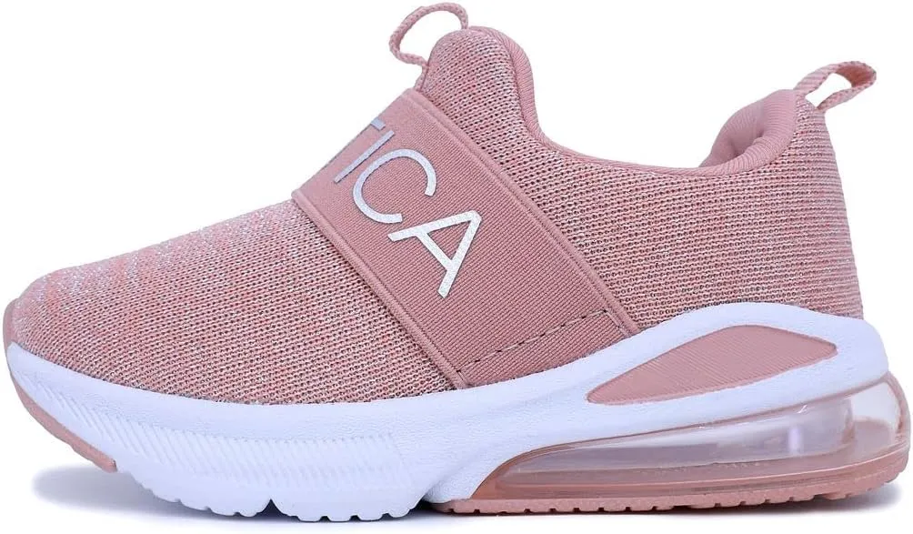 NAUTICA Kids Boys Girls Air Bubble Sneaker Athletic Running Shoe with Strap/Bungee (Toddler/Little Kids)