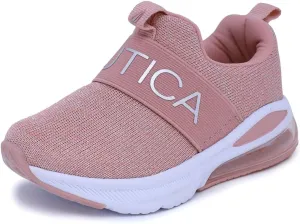 NAUTICA Kids Boys Girls Air Bubble Sneaker Athletic Running Shoe with Strap/Bungee (Toddler/Little Kids)