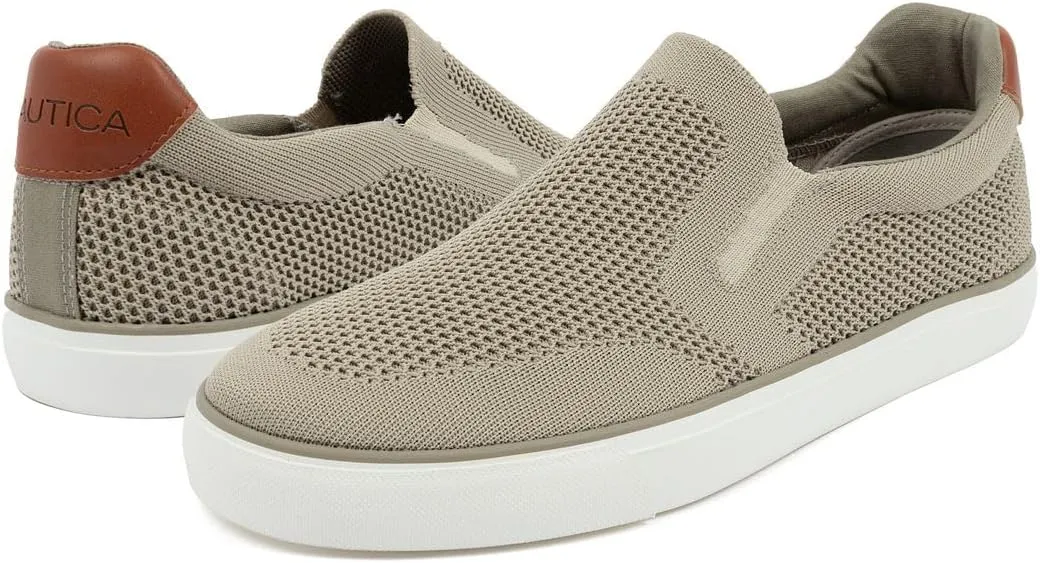 Nautica Men's Slip-On Sneakers  Breathable Knit Casual Walking Shoes, Lightweight Comfort Fashion Loafers - Kotor
