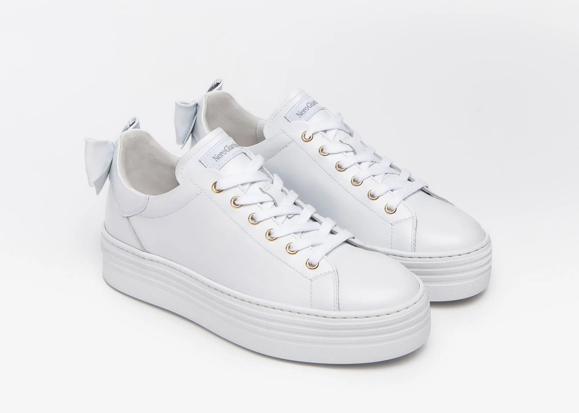 NeroGiardini White Platform Trainer |E306521DWH