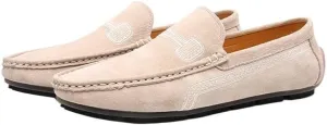 New Mens Loafers Shoe Faux Leather Stitching Details Suede Vamp Rubber Sole Comfortable Anti-slip Resistant Prom Slip On