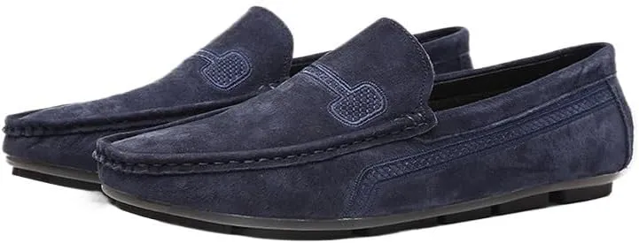 New Mens Loafers Shoe Faux Leather Stitching Details Suede Vamp Rubber Sole Comfortable Anti-slip Resistant Prom Slip On