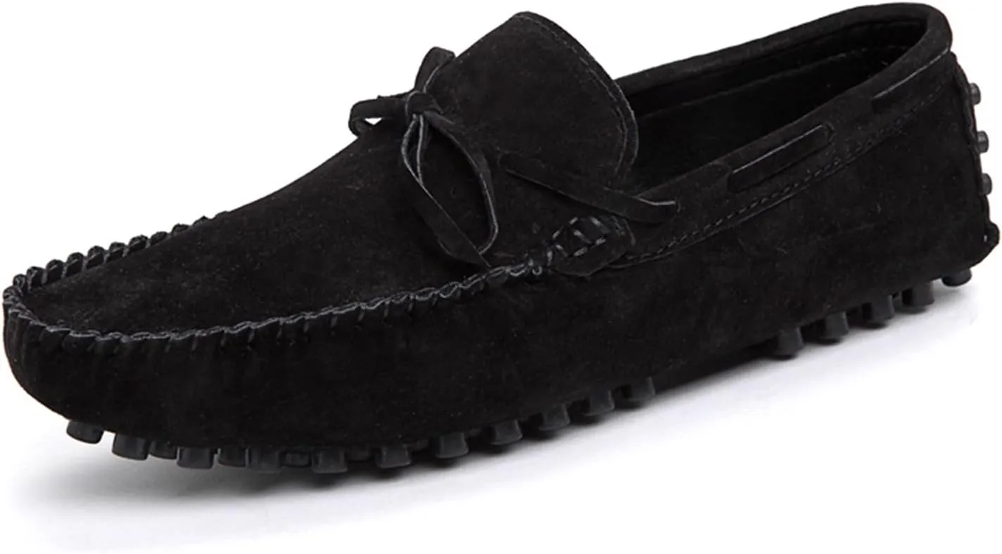 New Mens Loafers Shoe Lined Option Deck Shoes Genuine Leather Suede Vamp 1-eye Round Toe Lightweight Comfortable Resistant Flexible Party Casual Slip On