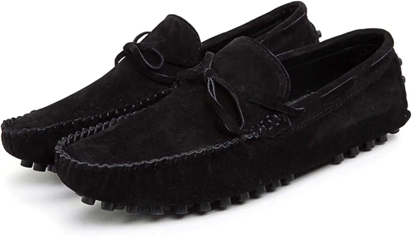 New Mens Loafers Shoe Lined Option Deck Shoes Genuine Leather Suede Vamp 1-eye Round Toe Lightweight Comfortable Resistant Flexible Party Casual Slip On