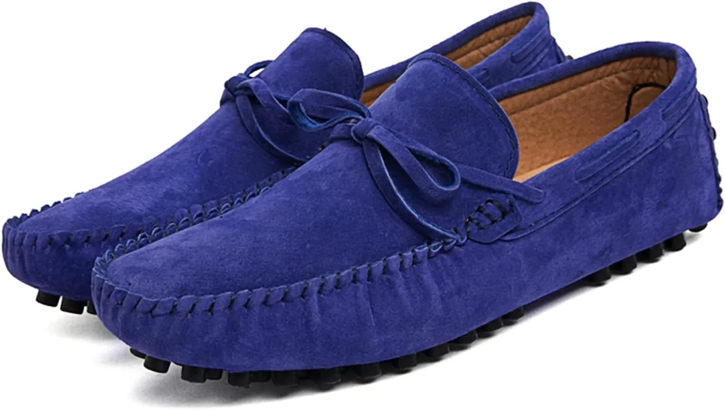 New Mens Loafers Shoe Lined Option Deck Shoes Genuine Leather Suede Vamp 1-eye Round Toe Lightweight Comfortable Resistant Flexible Party Casual Slip On