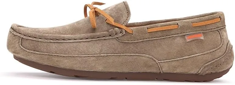 New Mens Loafers Shoe Square Toe Solid Color Suede Vamp Boatshoes Flat Heel Anti-Slip Lightweight Wedding Slip On