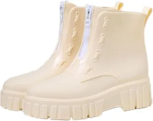 Outdoor Work Booties Women's Thick Soled Rain Boots Waterproof Mid Tube Non Slip Outdoor Water Shoes Outdoor Gardening Work