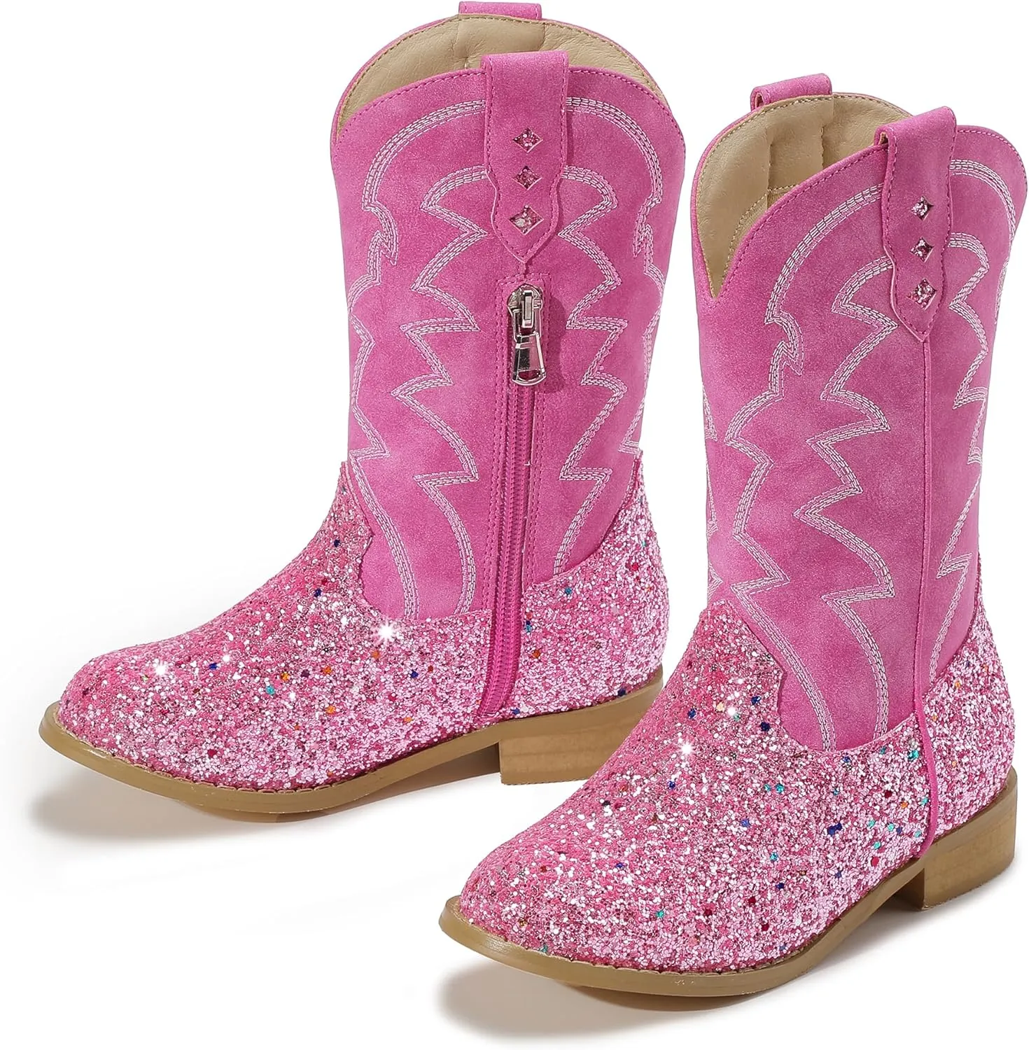 PANDANINJIA Girls Cowgirl Cowboy Boots