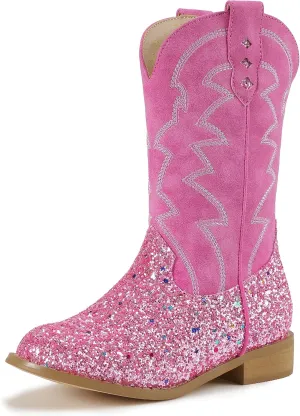PANDANINJIA Girls Cowgirl Cowboy Boots