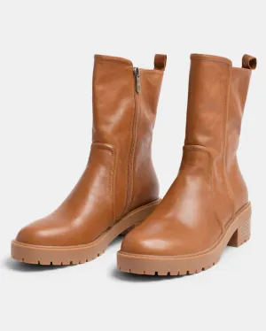 Penny Leather Boot DARK BROWN