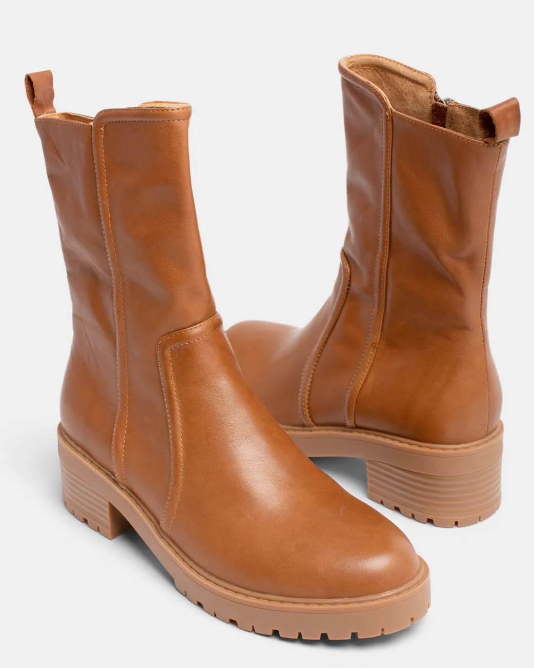 Penny Leather Boot DARK BROWN