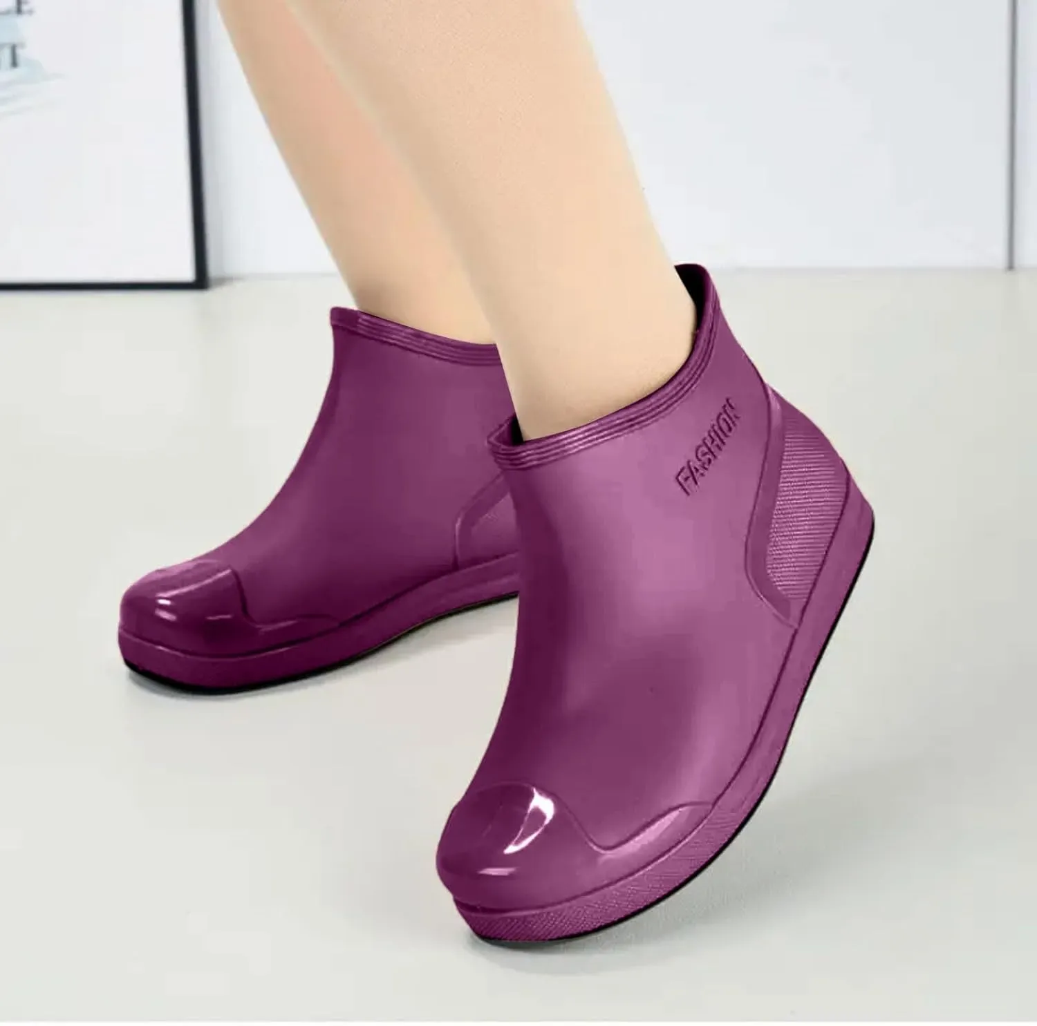 Rain Boots for Women Waterproof Ankle Wellies Rain Boots Garden Shoes Outdoor Work Boot for Hunting Gardening Farming