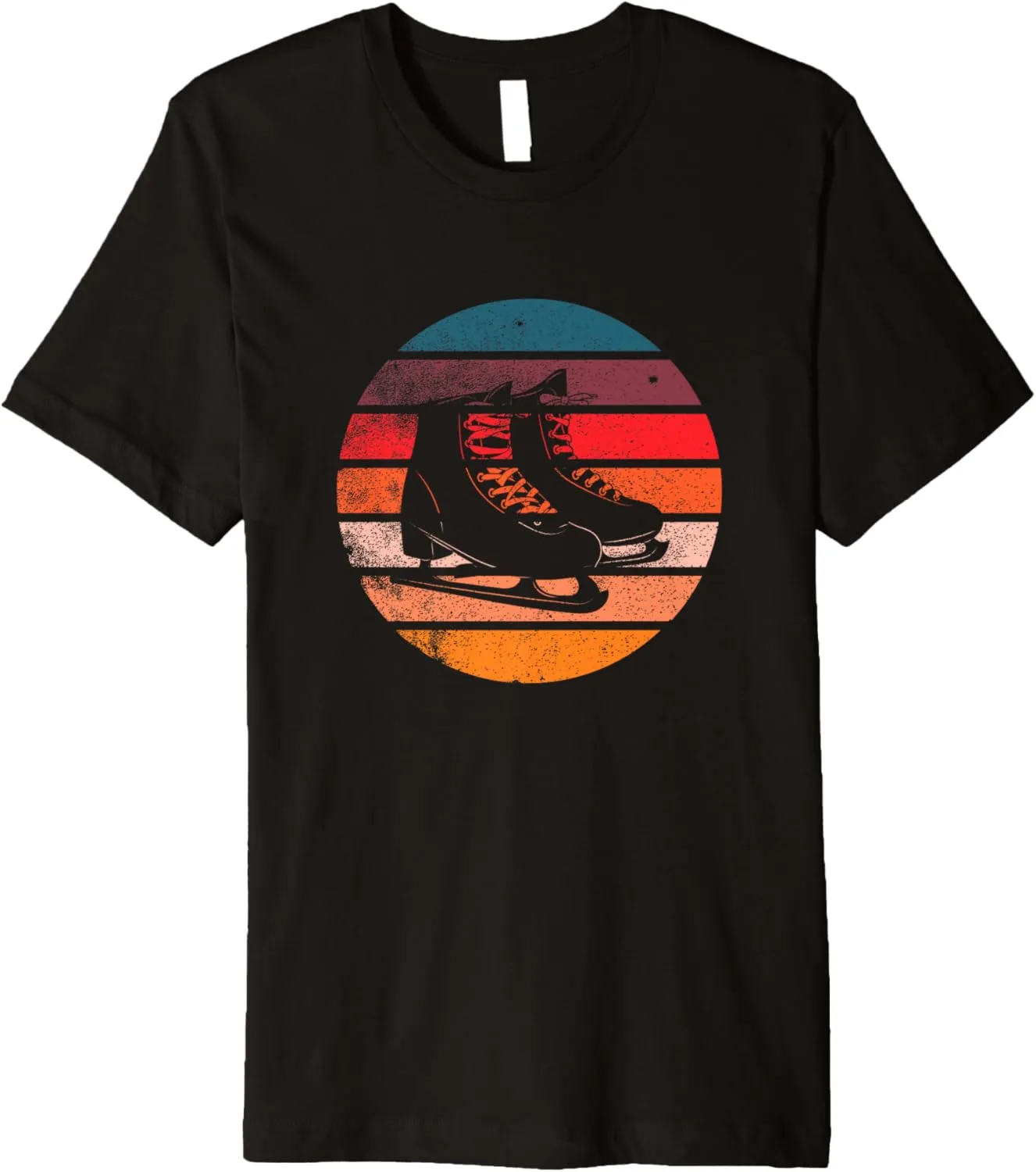 Retro Ice Skating Winter Sports Vintage Ski Skate Shoes Premium T-Shirt