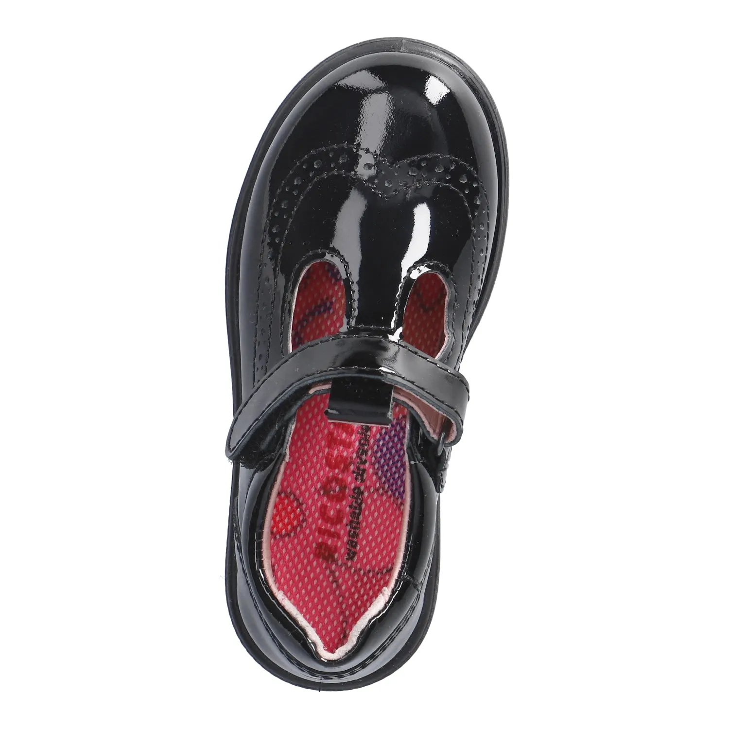 Ricosta School Shoes | Amanda | Velcro T-Bar shoe | Black Patent